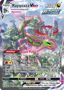 Rayquaza VMAX — Evolving Skies (2021), illustrated by Anesaki Dynamic